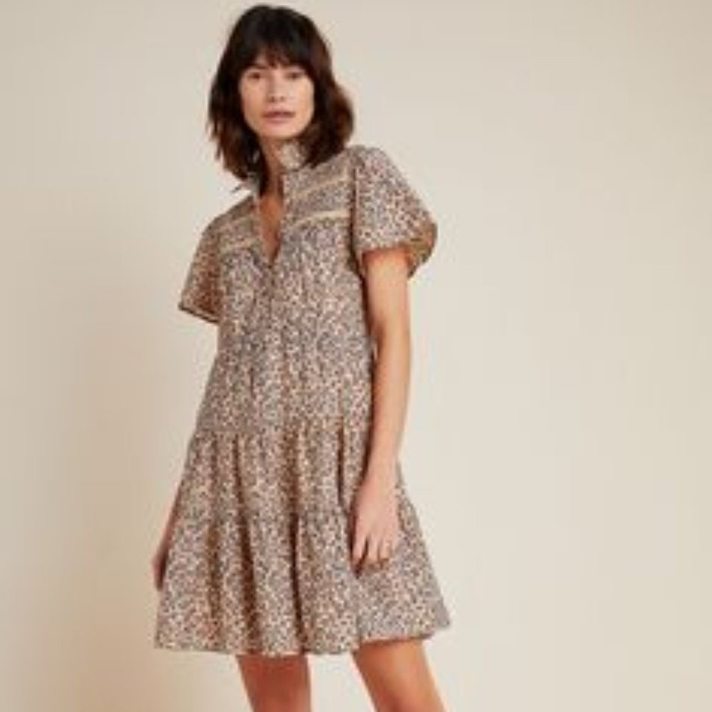 Anthropologie Georgina Tiered Shirtdress - Size XS
